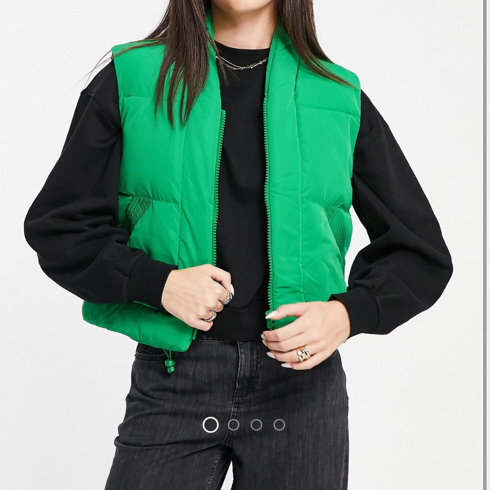 Topshop crop puffer vest